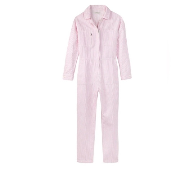 Outerknown Women's Station Pink Striped Jumpsuit - Picture 2 of 11